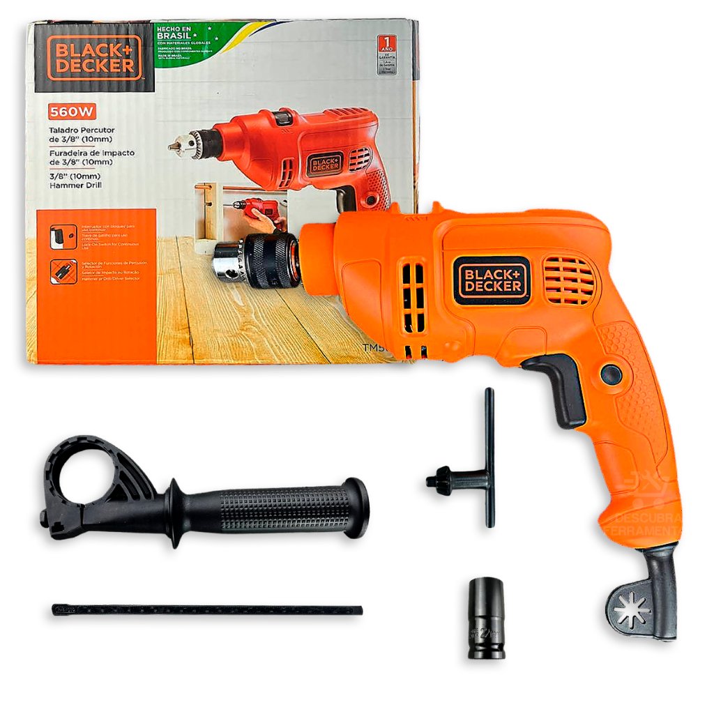 Furadeira de Impacto Elétrica Black Decker 10MM/13MM 560W Black Decker 127V/220V TM500/TM555