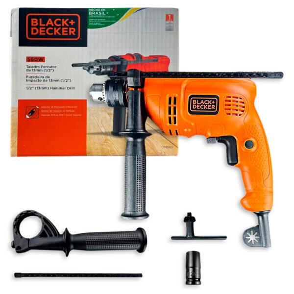 Furadeira de Impacto Elétrica Black Decker 10MM/13MM 560W Black Decker 127V/220V TM500/TM555