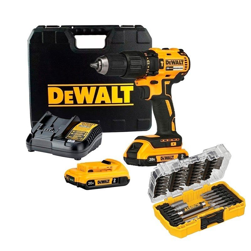 Parafusadeira – Furadeira Impacto 1/2″ Bateria 20v Dewalt DCD7781d2-BR Jogo Bits 37 PC Dewalt DW2163