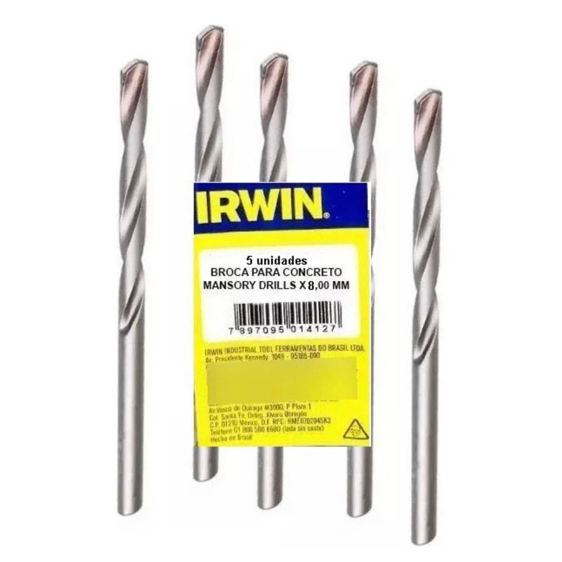 05 Brocas IRWIN Widia 8,0 MM – ORIGINAL IRWIN
