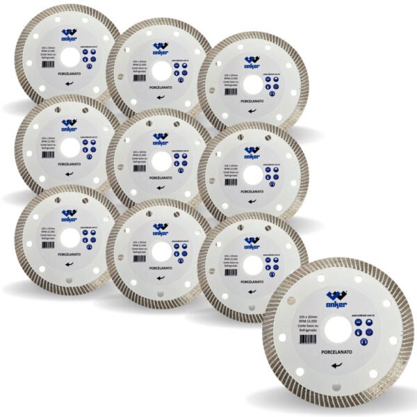 10 Un Disco De Corte Diamantado Turbo Pro 110mmx20mm