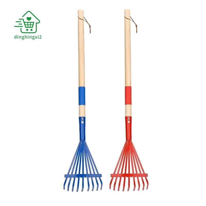 Ancinhos para Crianças Com Cabo De Madeira 27′ Pequeno Ancinho Para Jardinagem Mini Jardim Gramado Quintal Ferrame