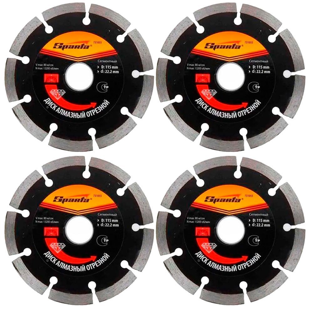 4x Disco Corte Diamantado Segmentado Furo 20 e 22mm Disco de Makita 115×22,2mm 4,5 Pol