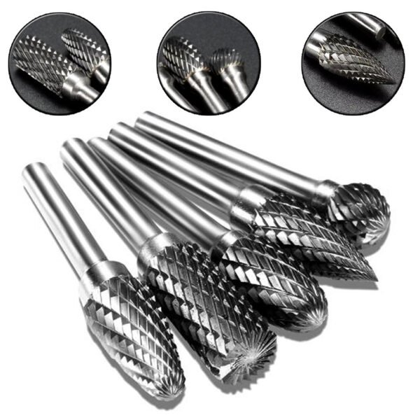 5 Fresa Metal Duro Tungstenio Mini Retifica Dremel Haste 6mm