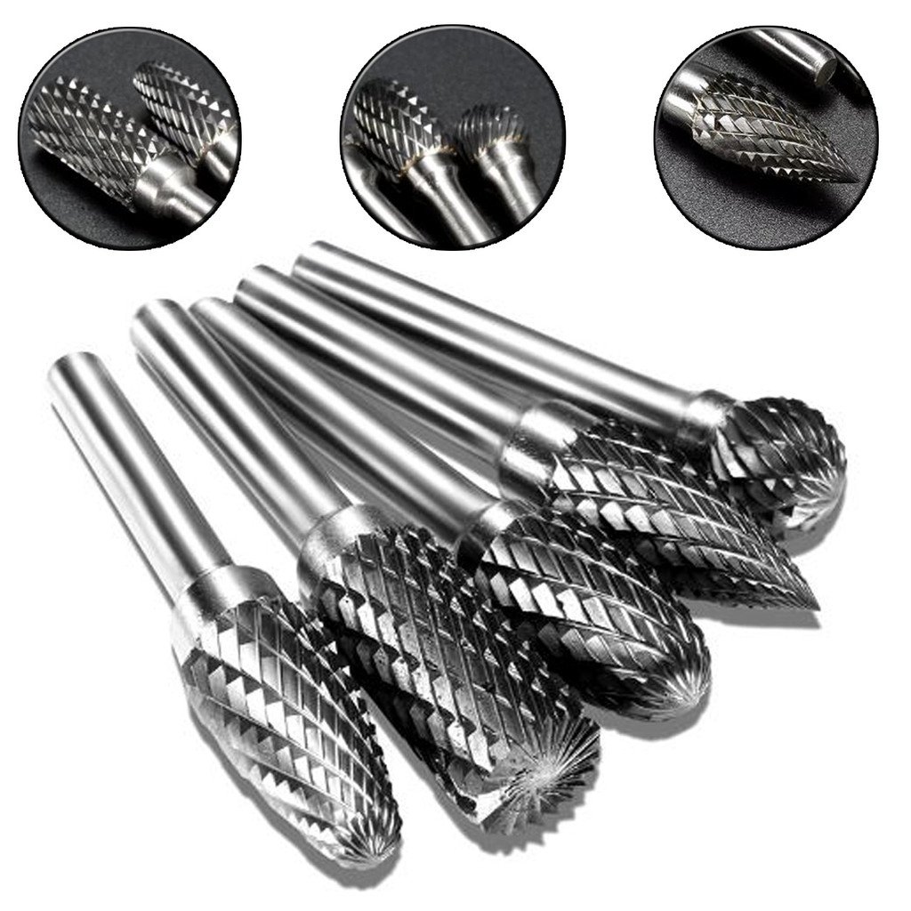 5 Fresa Metal Duro Tungstenio Mini Retifica Dremel Haste 6mm