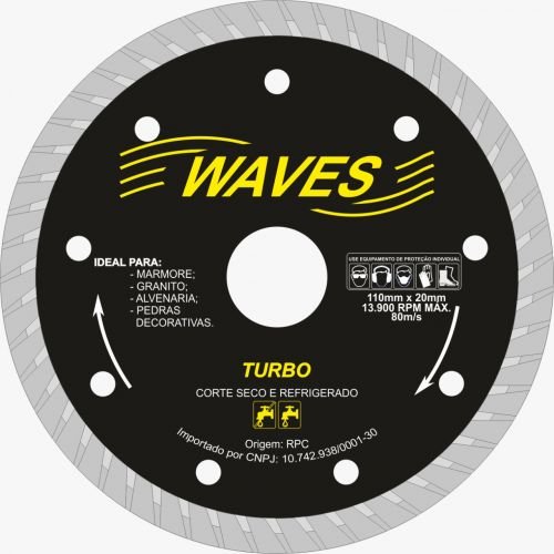 Disco De Corte Turbo Kit 10 Unidades / Disco De Corte Diamantado / 110mm / Construção