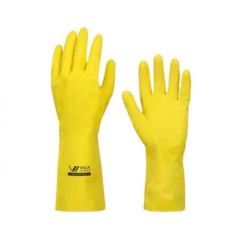 Kit 6 Luva Latex Amarela Luva Multiuso Luva Limpeza banheiro Laboratório Cozinha Impermeavel Volk