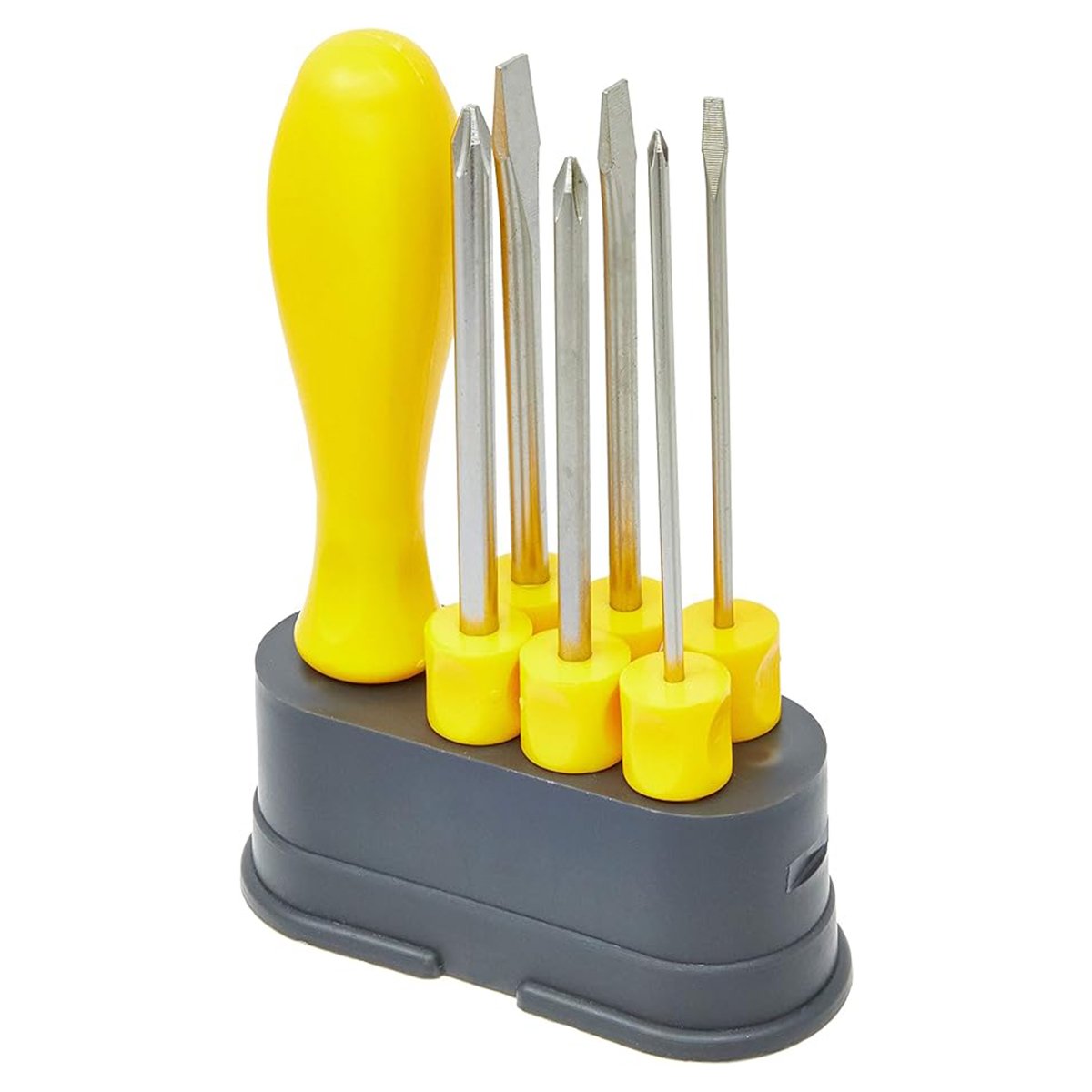 Tramontina 41110506 Jogo de Chaves de Fenda com Pontas Intercambiáveis, Conjunto de 6 Peças, Amarelo