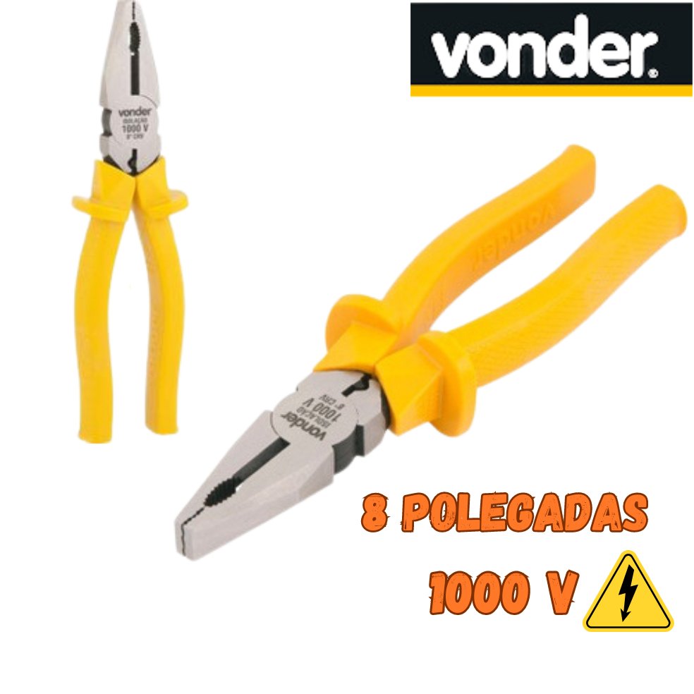 Alicate universal 8″, para eletricista, profissional,1.000V  Vonder
