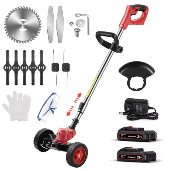 Aparador cortador de Grama a Bateria Roçadeira Elétrica com 2 Bateria 21V Recarregável Cortador De Grama