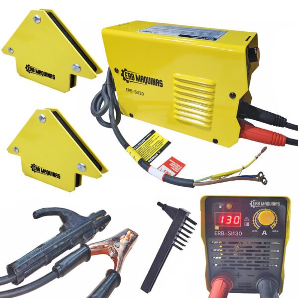 Aparelho Maquina Inversor Solda 130A Bivolt 127/220v Digital + 2 Esquadros