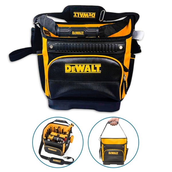 Bolsa de Ferramentas Portátil Dewalt 12 Polegadas com 10 Bolsos Modelo Original Amarelo Emborrachada