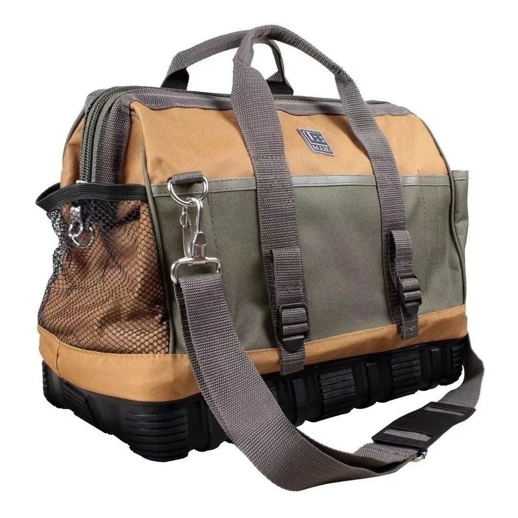 Bolsa Maleta Lona 23 Bolsos Para Ferramentas Fundo Borracha Verde