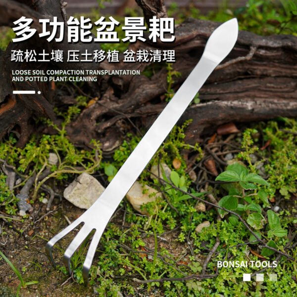 Bonsai ancinho de aço inoxidável ancinho solo pressionando faca Bud Picking forma fazendo ferramentas Bonsai Bonsai especial fazendo ferramenta afrouxamento solo