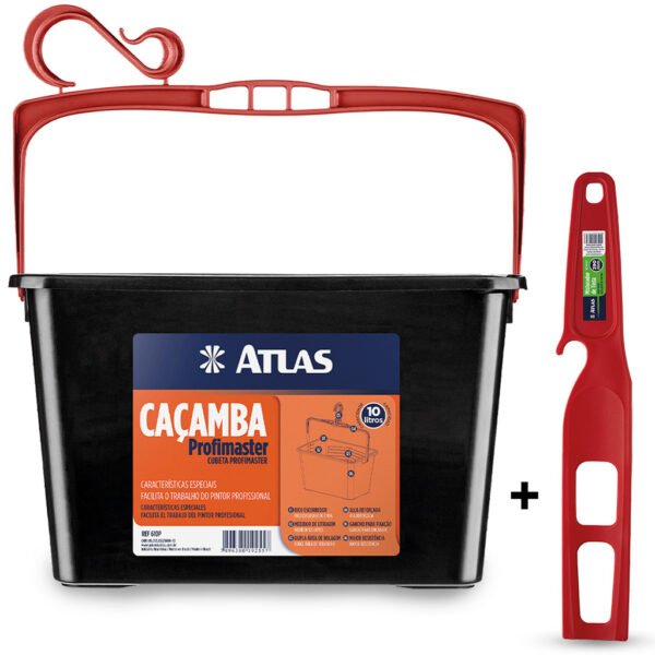 Caçamba Pintura 10L + Misturador De Tintas Balde Atlas Kit