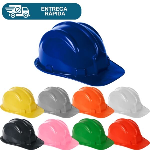 Capacete De Segurança Com Carneira Aba Frontal Para Obra Proteção Trabalho Epi Construção Civil Plastcor