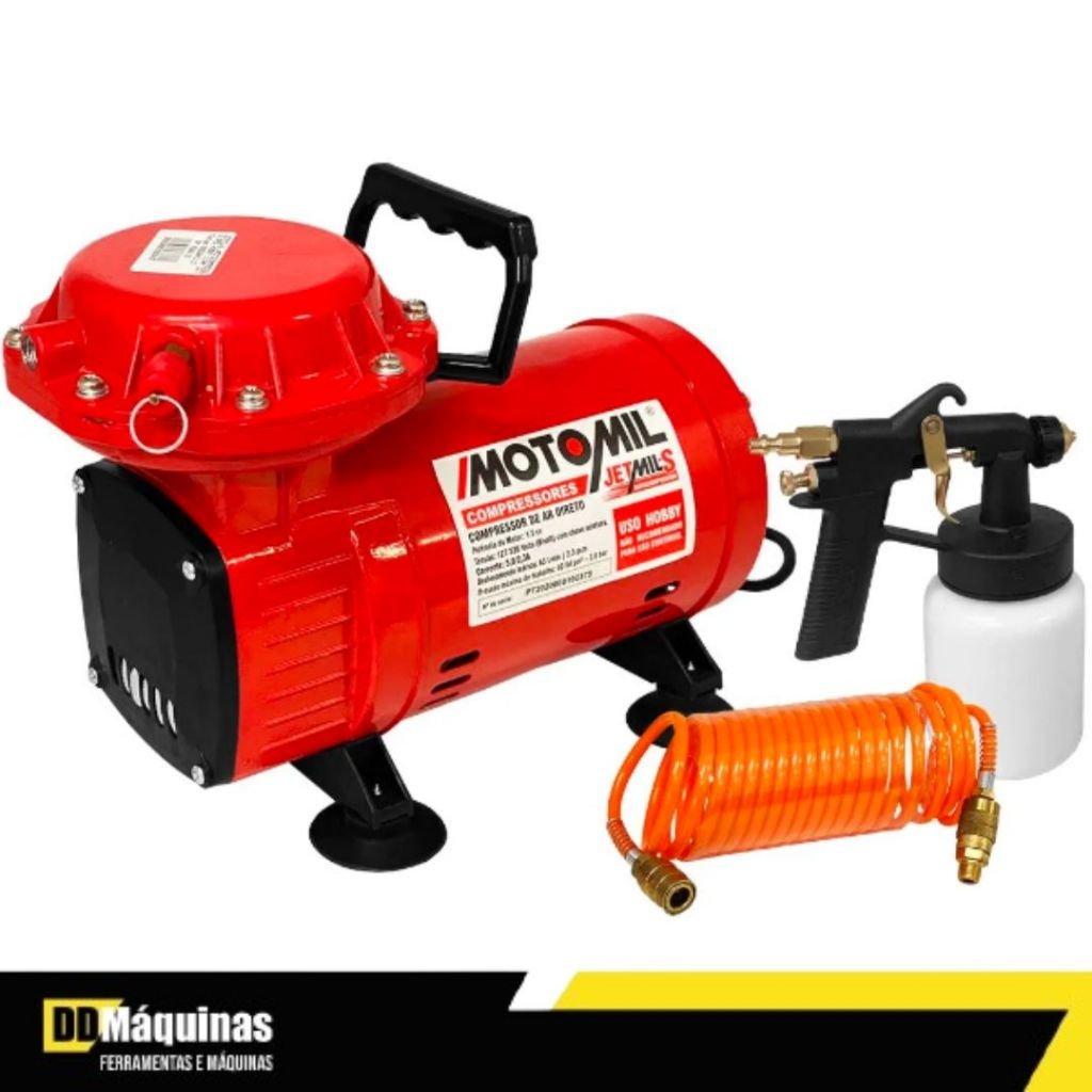 Compressor De Ar direto 2,3 Pés Com Pistola e Mangueira Bivolt – MOTOMIL