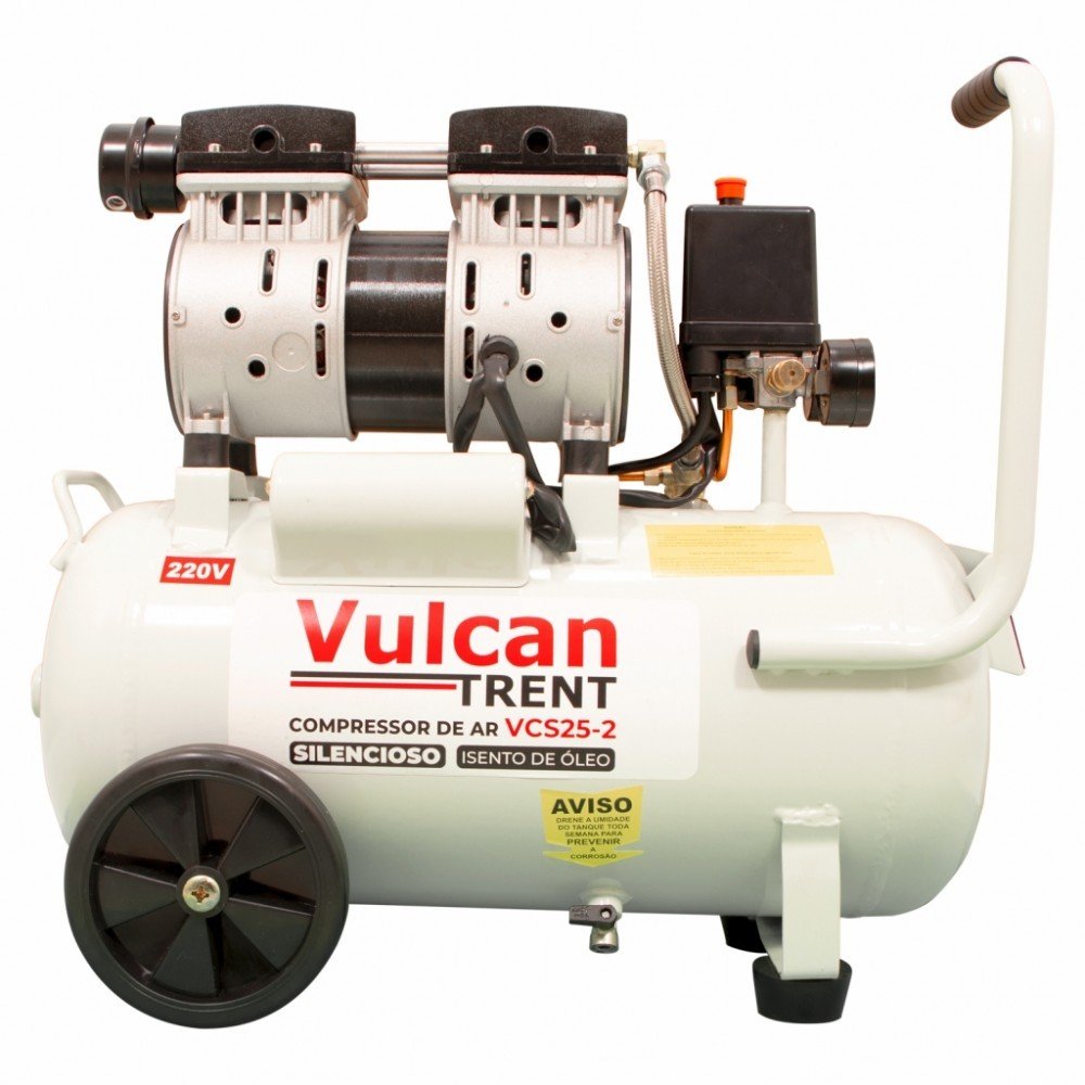 Compressor de Ar Vulcan VC25-1 – 24 Litros, 2 HP, 8 BAR, 127V – Potência e Portabilidade para Todas as Tarefas