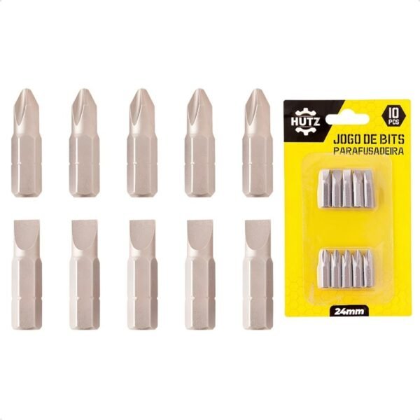 Conjunto Jogo De Bits Aço Para Parafusadeira 10 Pontas 24mm Jogo de bits para parafusadeira