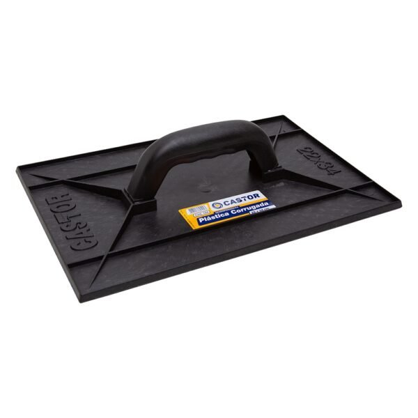 Desempenadeira plástica PVC 22x34cm Corrugada Preta - Castor
