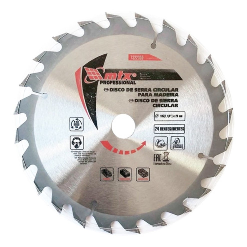 Disco Circular Corte Serra Madeira 110mm 24 Dentes MTX