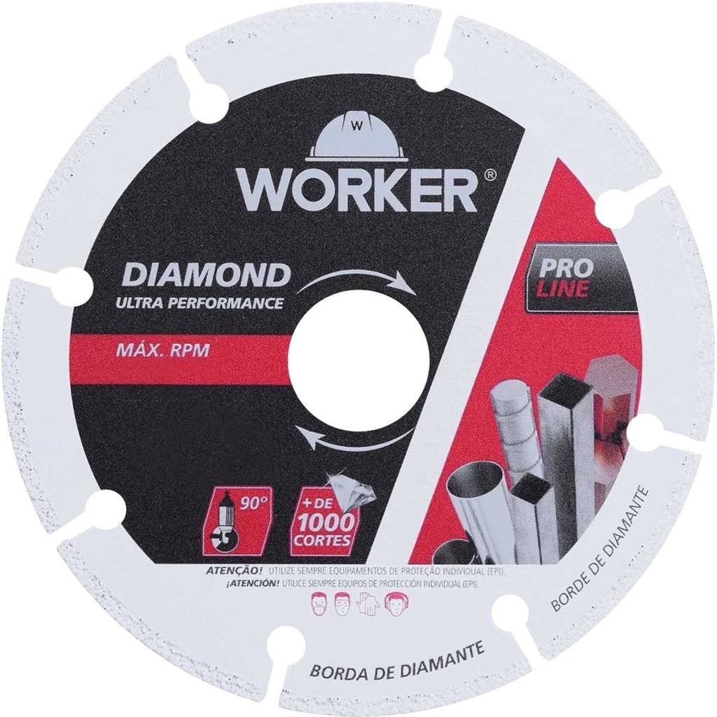 Disco Corte Metal Ferro Diamantado 4.1/2 115mm 942030 Worker