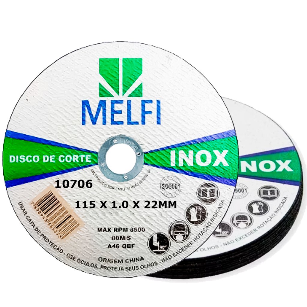 Disco de Corte Aço Metal Inox 4.1/2 X 1,0 Esmerilhadeira Profissional 10 Peças