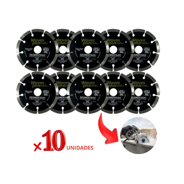 disco de corte segmentado Kit 10 unidades / disco de corte diamantado / 110mm / construção