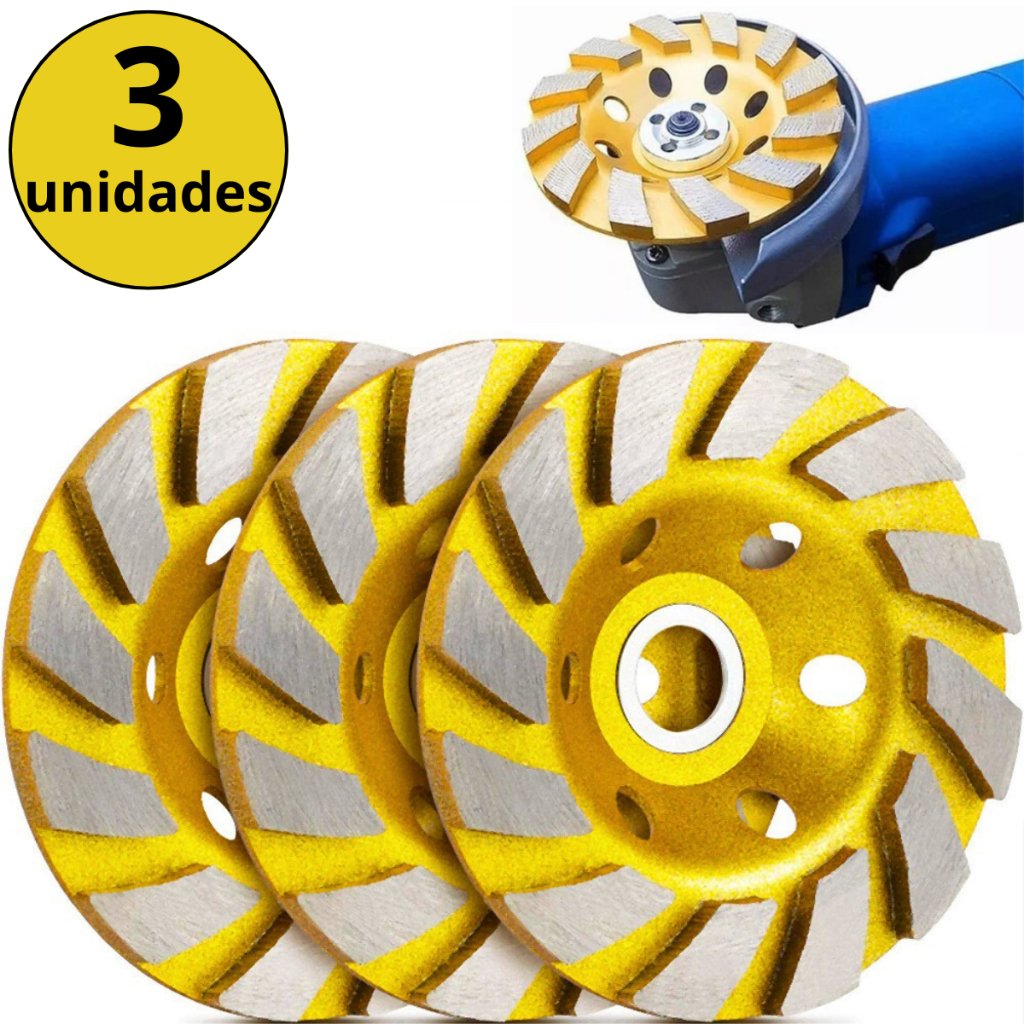 Disco Desbaste Diamantado Porcelanato Rebolo Turbo Concreto Mármore