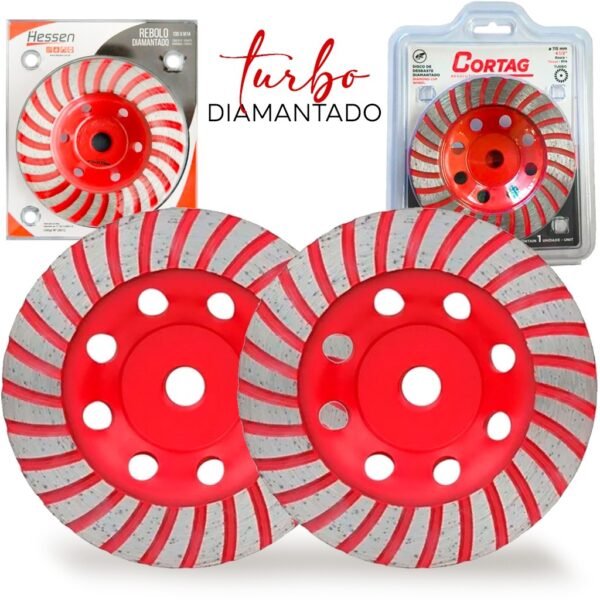 Disco Desbaste Diamantado Turbo Concreto Marmore Rebolo 115mm - M14 Profissional