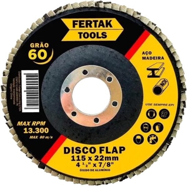 Disco Flap Desbaste Serra Aço Madeira Grão 60