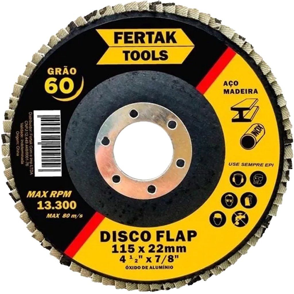 Disco Flap Desbaste Serra Aço Madeira Grão 60