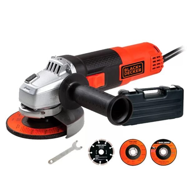 Esmerilhadeira Ang. 4.1/2" 820W C/ Maleta e 12 Discos G720K12 - Black+Decker