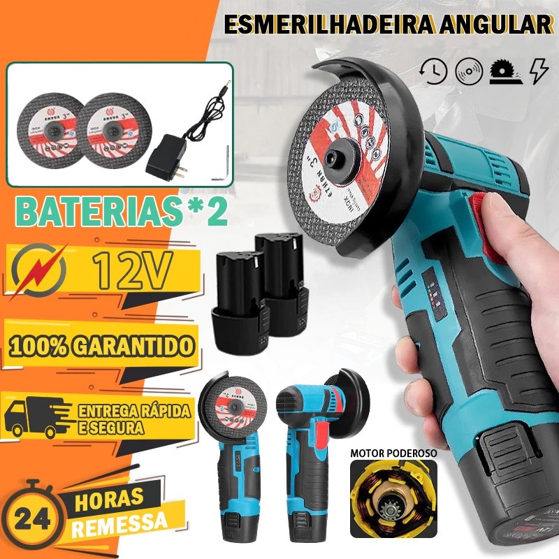 Esmerilhadeira multifuncional 12V 10000rpm Cortador portátil para corte e polimento Esmerilhadeira angular