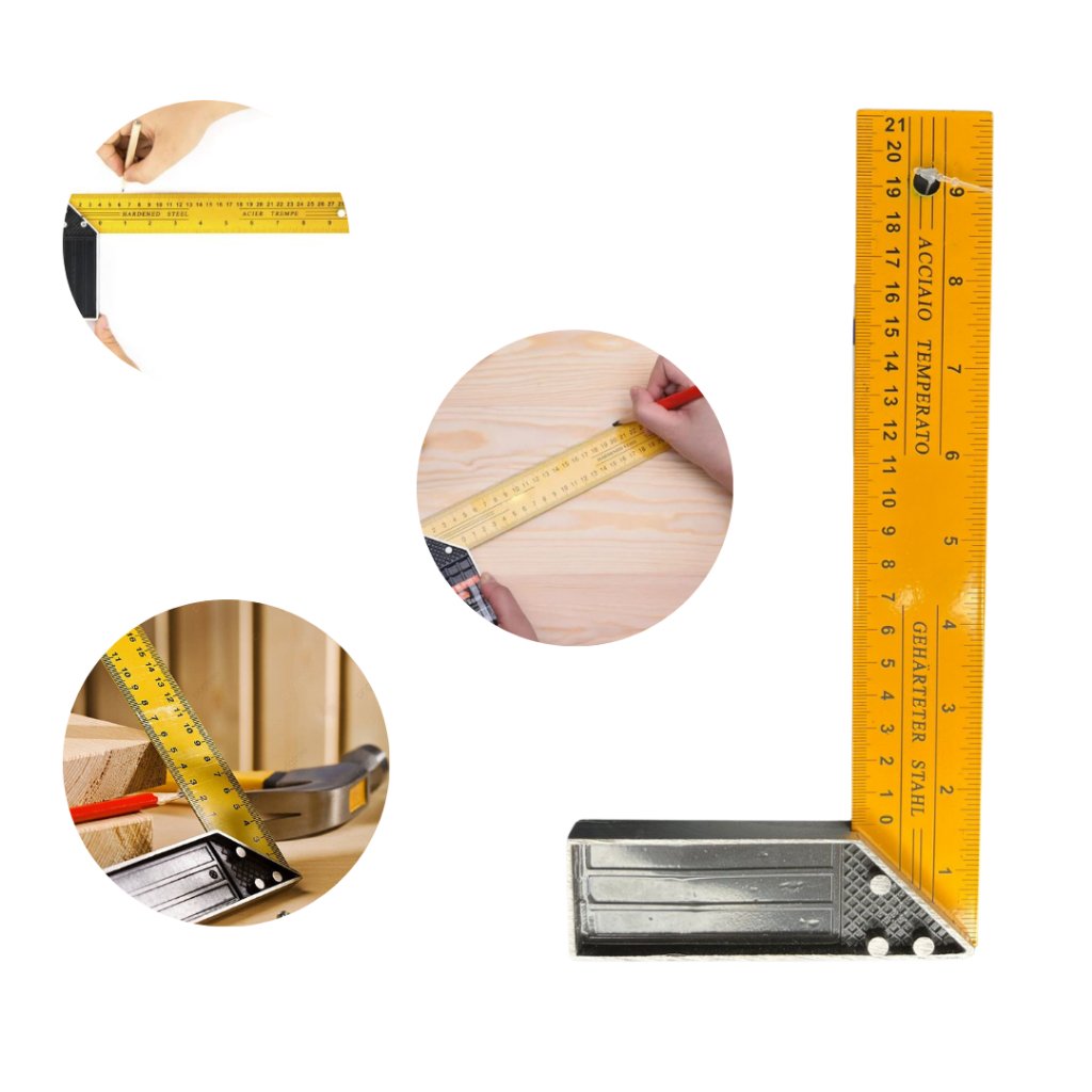 Esquadro Profissional Esquadro De Aço Cabo De Alumínio 10 Polegada Esquadro Para Construção Cabo Metálico 25cm