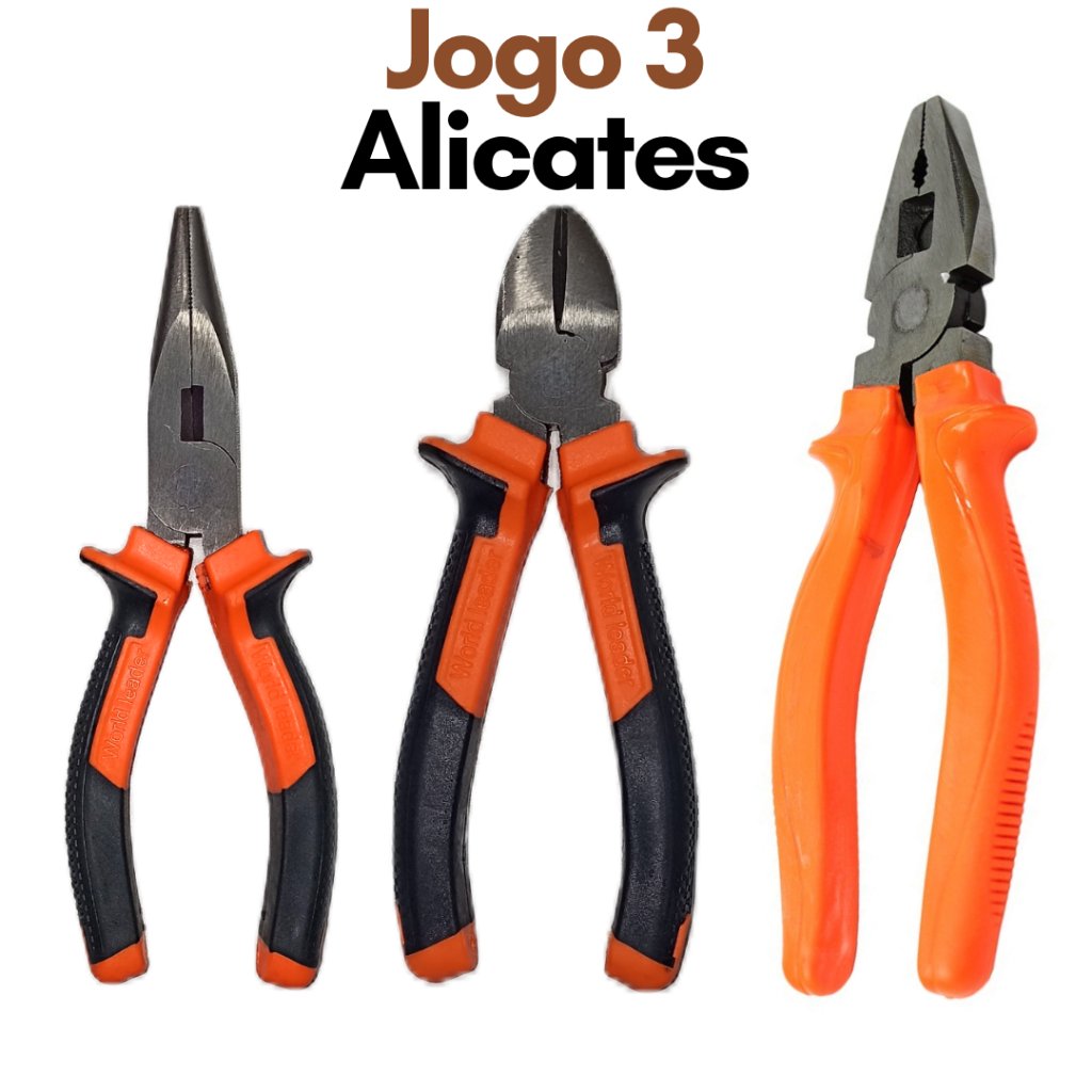 Jogo de Alicate Universal Corte Bico Fino Kit 3 Alicates