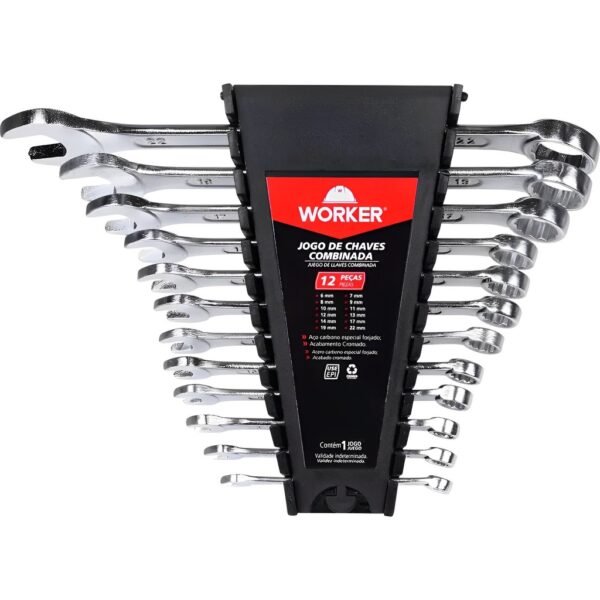 Jogo de Chave Combinada 6 a 22mm 12Pcs -Worker