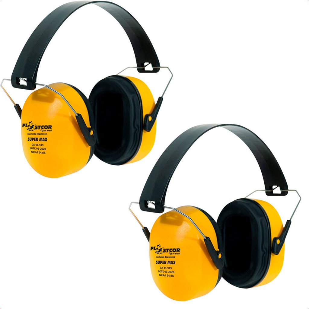 Kit 2 Abafador de Ruido Tipo Concha Protetor de Ouvido Epi Ca Supermax 25db Auricular Autismo Ruidos