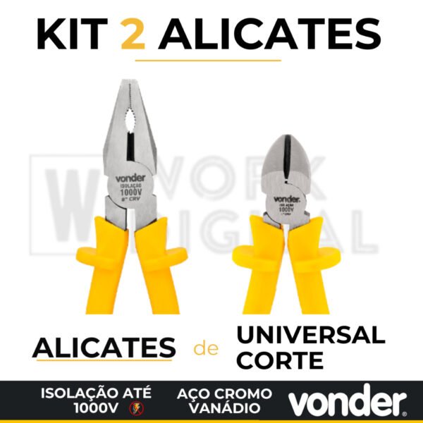 Kit 2 Alicates: Alicate Universal + Alicate de Corte diagonal Vonder
