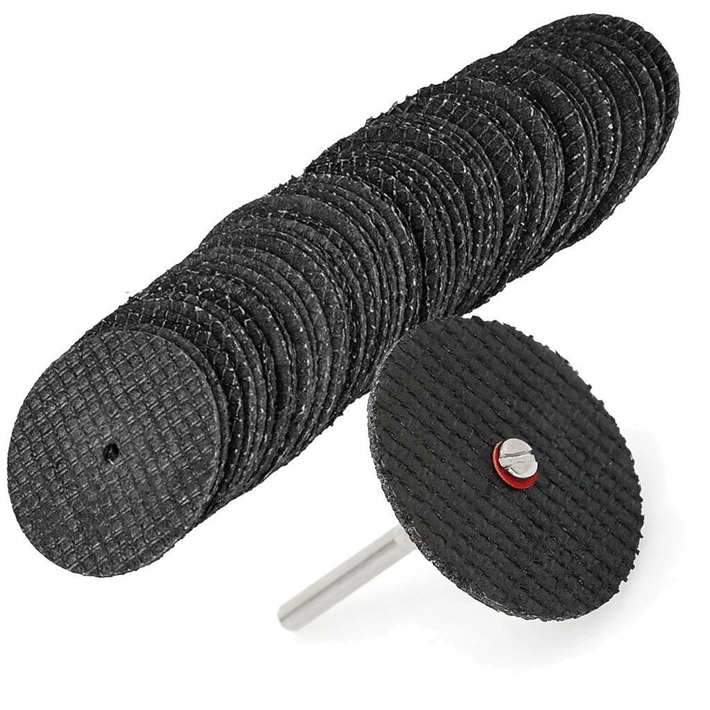 Kit 50 Discos de Corte Reforçado 32mm e Haste Micro Retífica