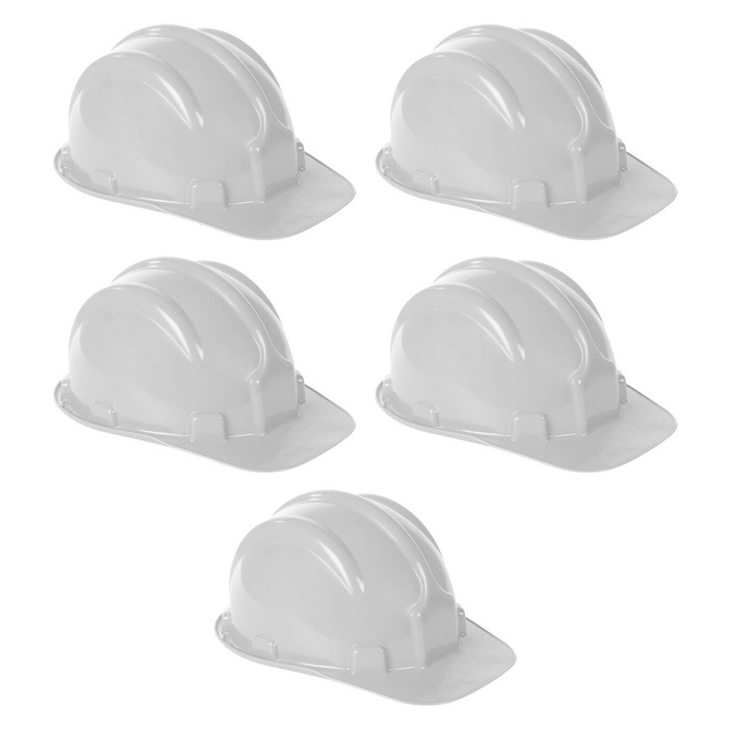 Kit 5 Capacete de Proteção Segurança Obra com Aba Frontal EPI Capacete PLT