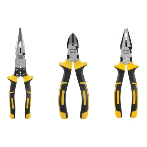 Kit Alicate Universal 1000v + Alicate De Bico 1000v + Alicate De Corte 1000v Eletricista Vonder