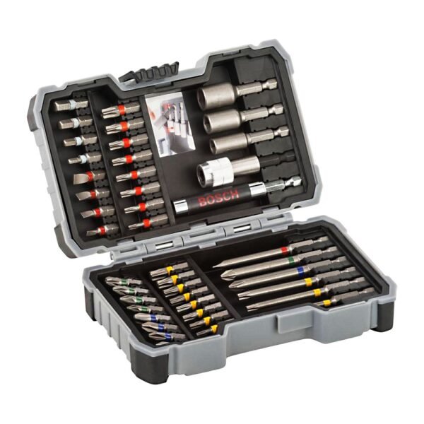Kit Bits e Soquetes Bosch Extra Hard com 43 Peças Phillips PoziDriv Torx Fenda Allen Tork