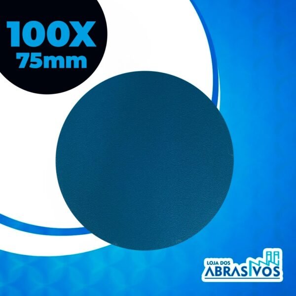 Kit com 100 Discos Lixa hookit com Base Velcro 3 Polegadas Sem furos - 75mm - Disco para Lanternagem, Disco para Madeira, Disco para Metais, Disco Funilaria