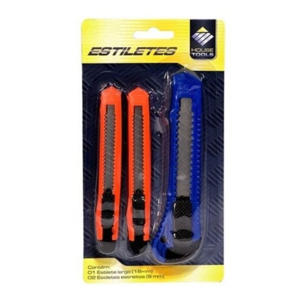 KIT COM 3 ESTILETES 1 ESTILETE LARGO E 2 ESTILETES ESTREITOS