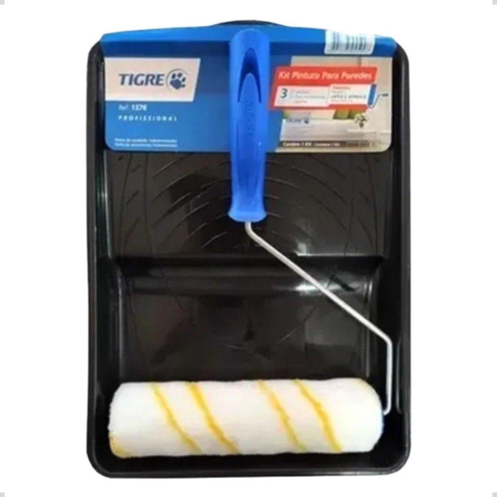 Kit De Pintura 3 Peças Tigre 1576 Rolo Suporte Bandeja