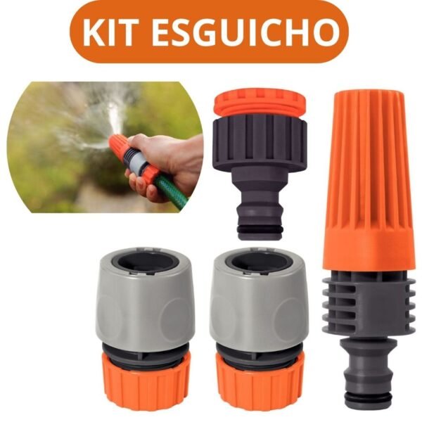 Kit Esguicho Engate Bico Mangueira 3/4/5 peças Tramontina Kit Irrigação para Mangueira Kit Jardim