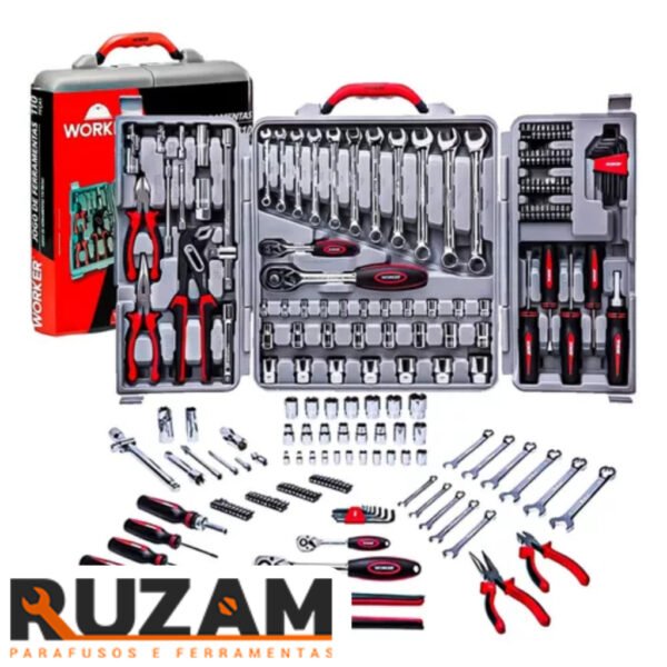 Kit Ferramentas 110 Peças Jogo Chave Combinada Profissional Worker