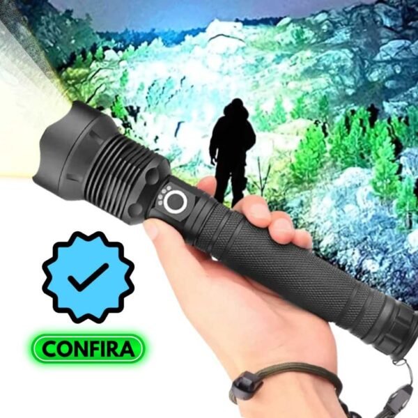 Lanterna Militar Super Potente 50.000 Lumens LED Ecooda Original 2 baterias