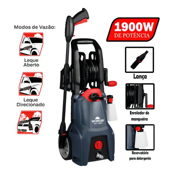 Lavadora Alta Pressão Profissional 1900w Act 2031 Worker Voltagem 127v / 220V